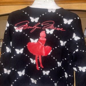 Marilyn Monroe Black and Red Cardigan